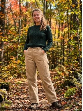 VTG Lauren Ralph Lauren Corduroy Carpenter Pants Wide Leg  Utility 90s Tan  32 L